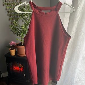 Women’s Red High Collar Tank Top